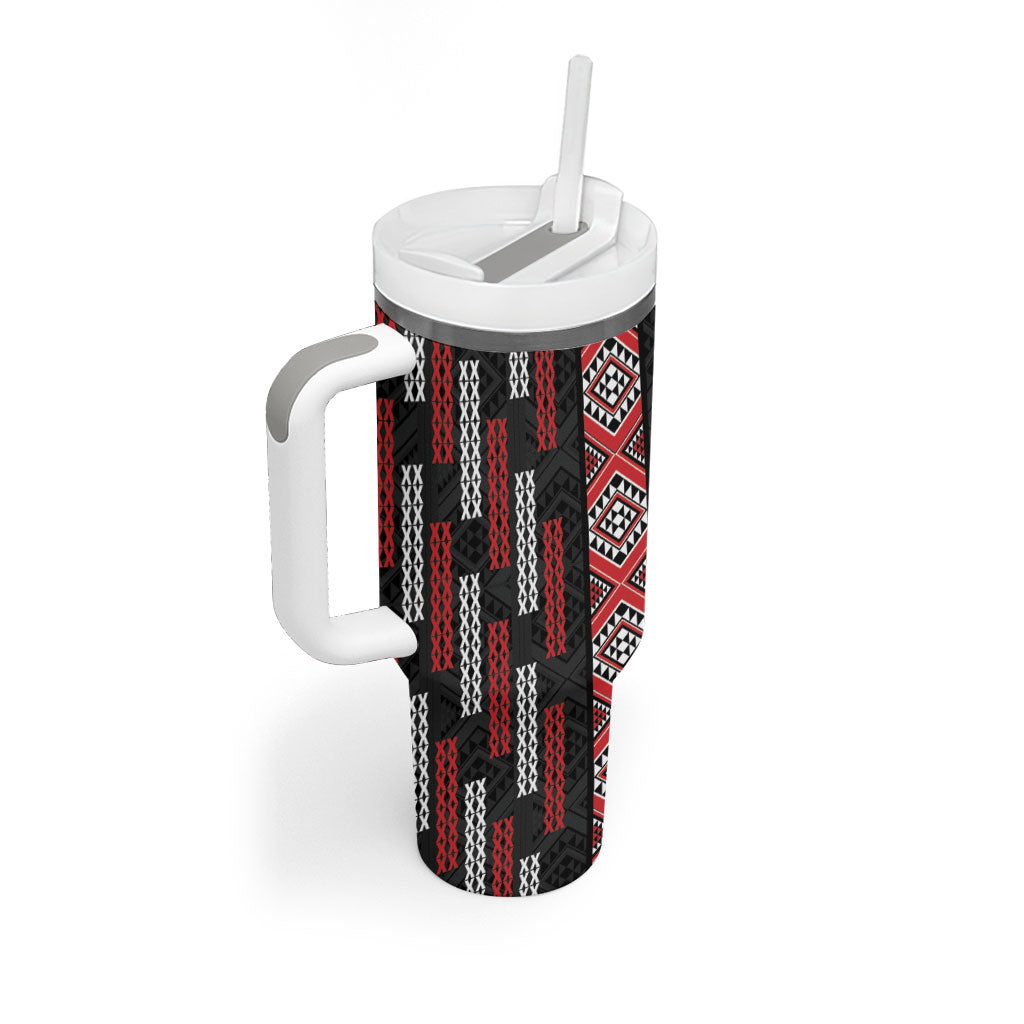 Roimata Toroa Maori Taniko Inspired New Zealand Tumbler With Handle