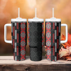 Roimata Toroa Maori Taniko Inspired New Zealand Tumbler With Handle