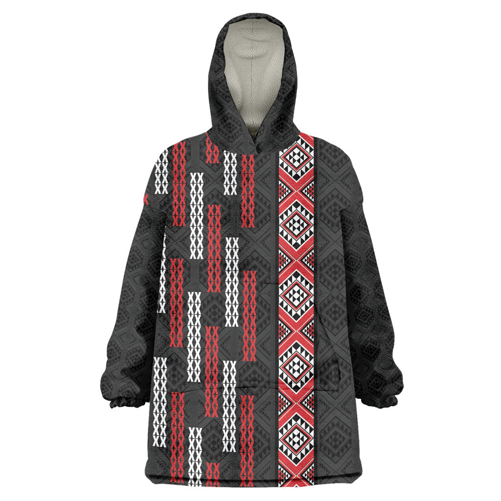 Roimata Toroa Maori Taniko Inspired New Zealand Wearable Blanket Hoodie