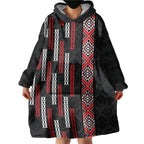 Roimata Toroa Maori Taniko Inspired New Zealand Wearable Blanket Hoodie