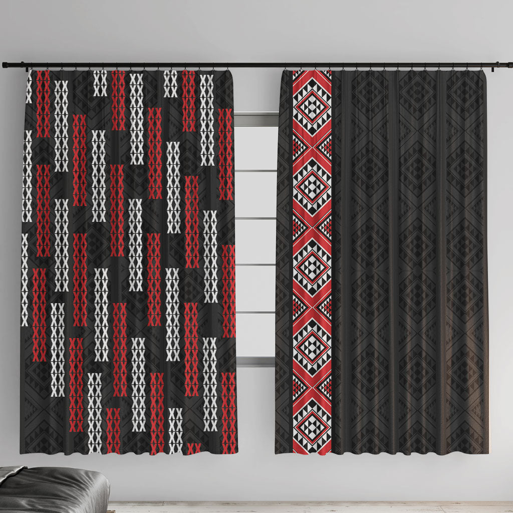Roimata Toroa Maori Taniko Inspired New Zealand Window Curtain