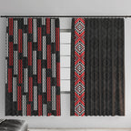 Roimata Toroa Maori Taniko Inspired New Zealand Window Curtain