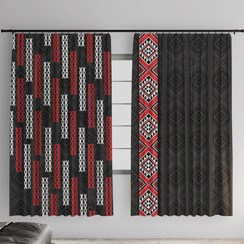Roimata Toroa Maori Taniko Inspired New Zealand Window Curtain