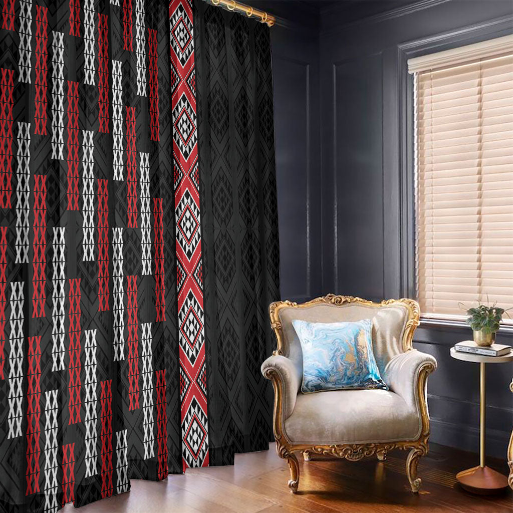 Roimata Toroa Maori Taniko Inspired New Zealand Window Curtain