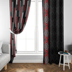 Roimata Toroa Maori Taniko Inspired New Zealand Window Curtain