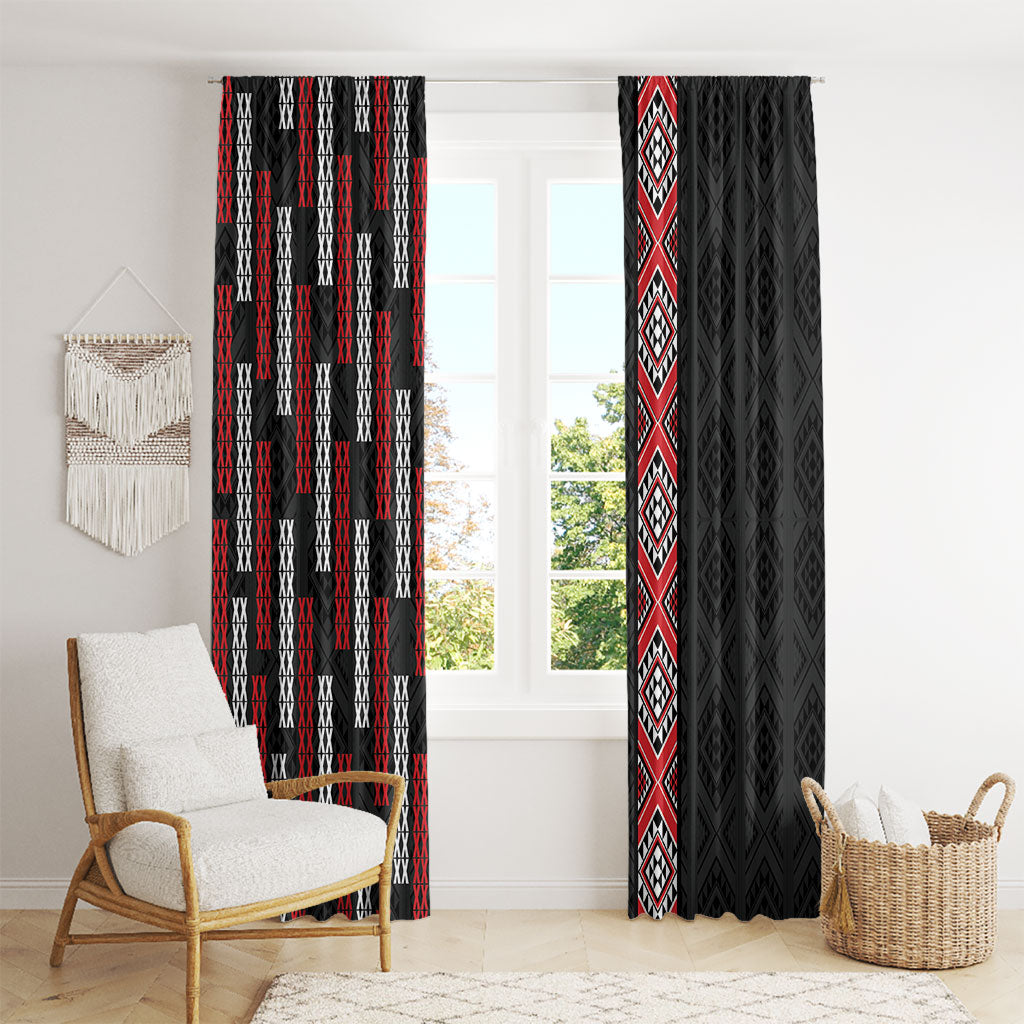 Roimata Toroa Maori Taniko Inspired New Zealand Window Curtain