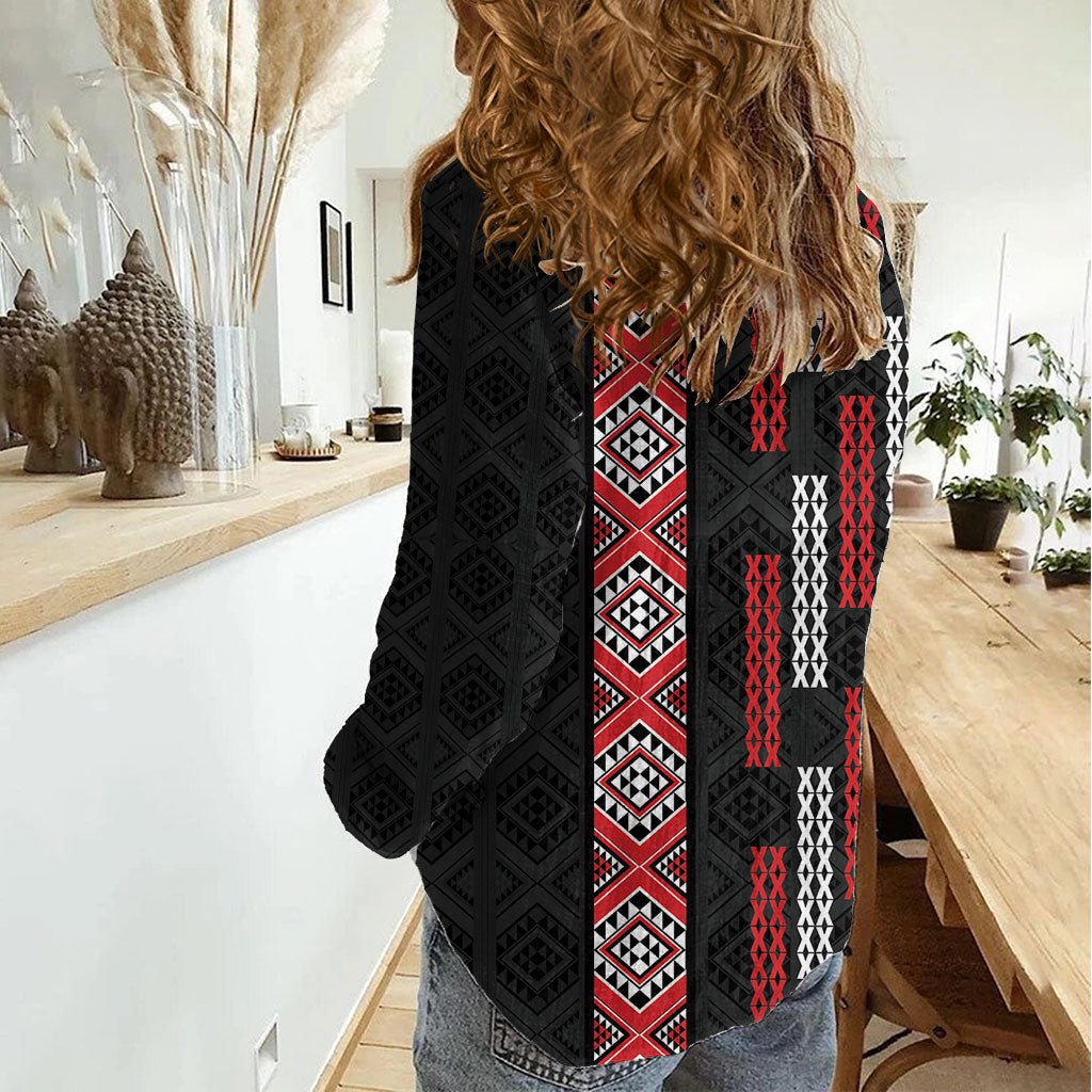 Roimata Toroa Maori Taniko Inspired New Zealand Women Casual Shirt