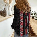Roimata Toroa Maori Taniko Inspired New Zealand Women Casual Shirt