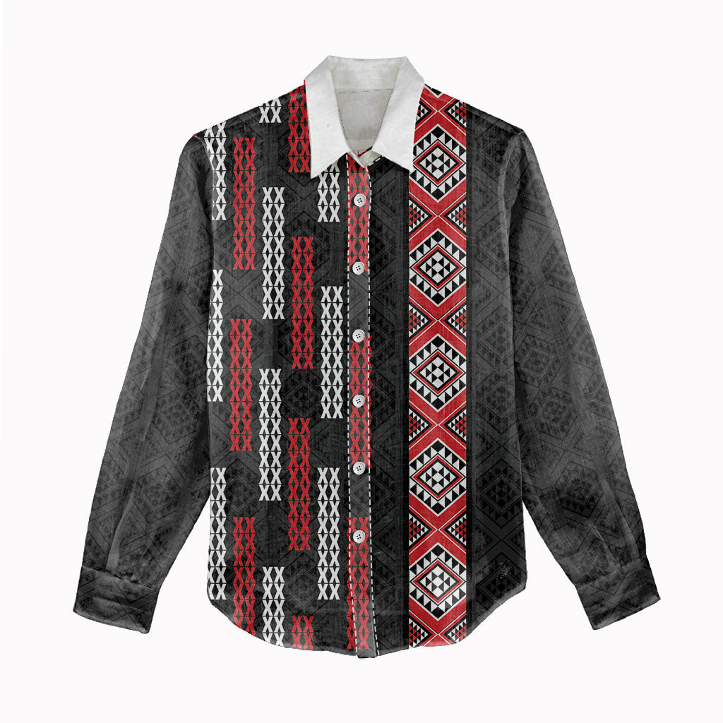 Roimata Toroa Maori Taniko Inspired New Zealand Women Casual Shirt