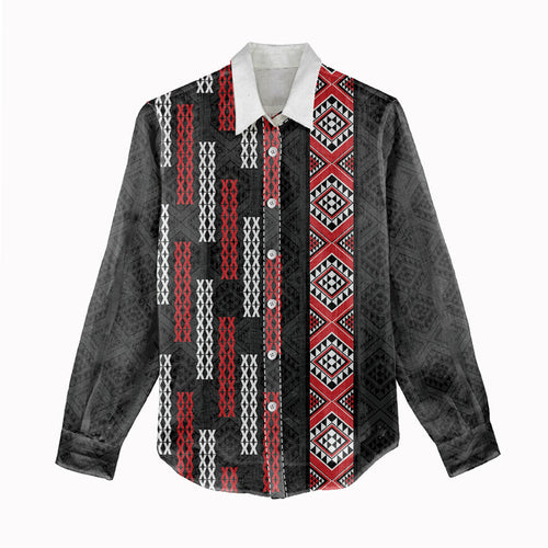 Roimata Toroa Maori Taniko Inspired New Zealand Women Casual Shirt