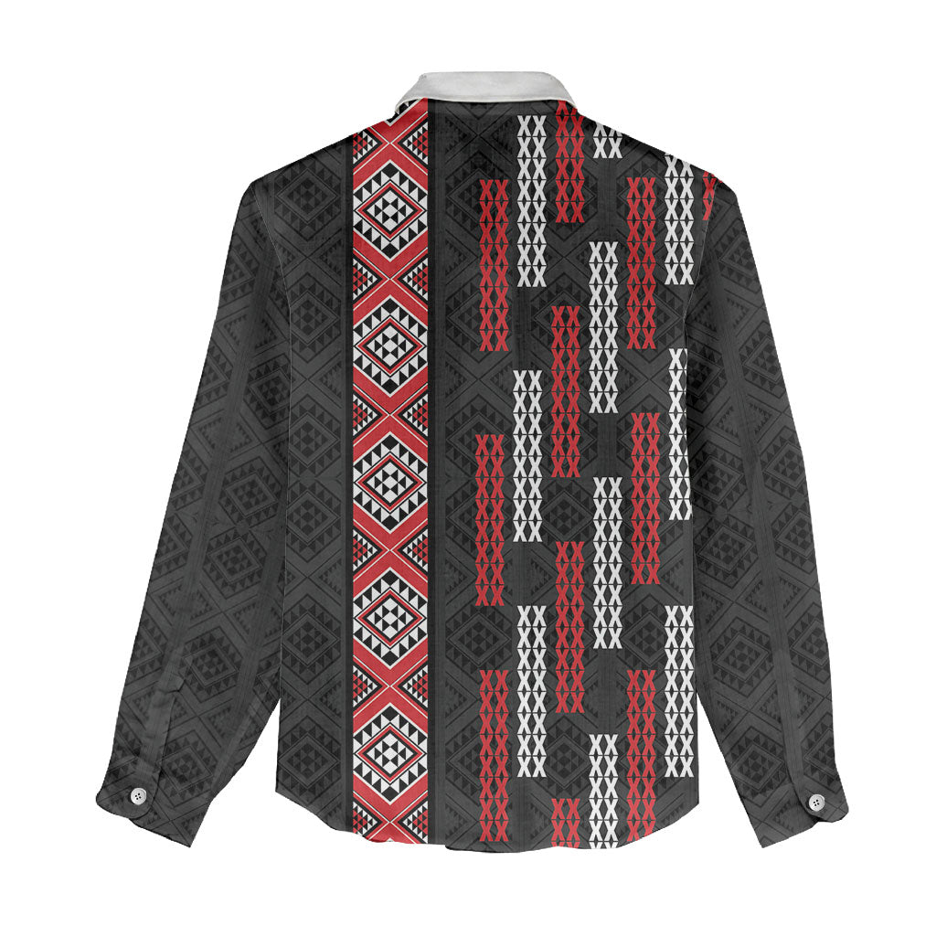 Roimata Toroa Maori Taniko Inspired New Zealand Women Casual Shirt