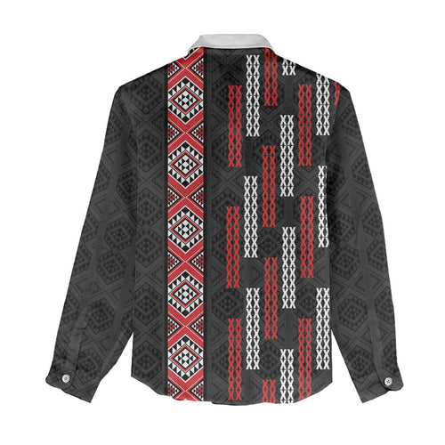 Roimata Toroa Maori Taniko Inspired New Zealand Women Casual Shirt