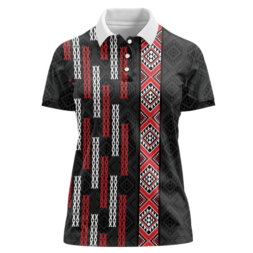 Roimata Toroa Maori Taniko Inspired New Zealand Women Polo Shirt