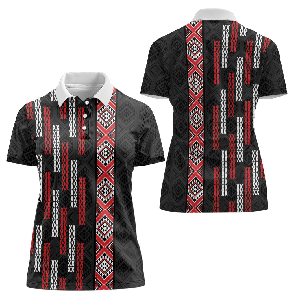 Roimata Toroa Maori Taniko Inspired New Zealand Women Polo Shirt