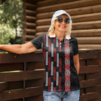 Roimata Toroa Maori Taniko Inspired New Zealand Women Polo Shirt