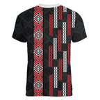 Roimata Toroa Maori Taniko Inspired New Zealand Women V-Neck T-Shirt
