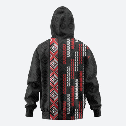 Roimata Toroa Maori Taniko Inspired New Zealand Zip Hoodie