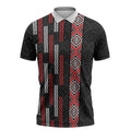 Roimata Toroa Maori Taniko Inspired New Zealand Zipper Polo Shirt