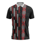 Roimata Toroa Maori Taniko Inspired New Zealand Zipper Polo Shirt