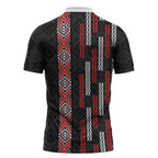 Roimata Toroa Maori Taniko Inspired New Zealand Zipper Polo Shirt