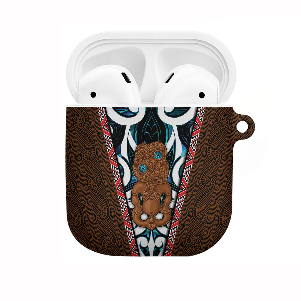 New Zealand Whakairo AirPods Case Tiki Maori Carving Taniko Motifs