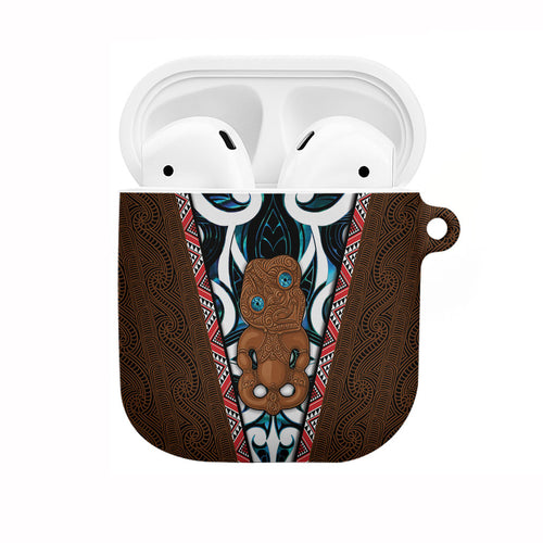 New Zealand Whakairo AirPods Case Tiki Maori Carving Taniko Motifs
