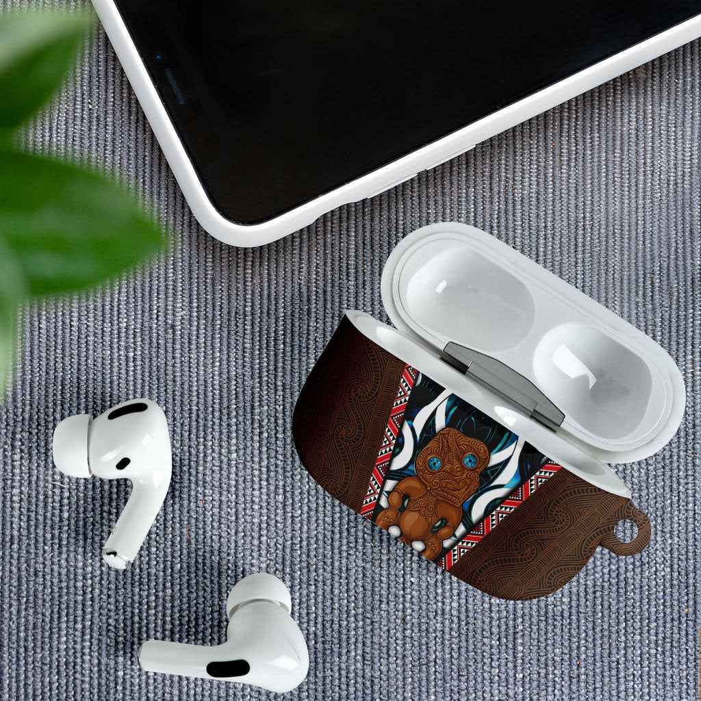 New Zealand Whakairo AirPods Case Tiki Maori Carving Taniko Motifs