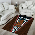 New Zealand Whakairo Area Rug Tiki Maori Carving Taniko Motifs