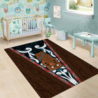 New Zealand Whakairo Area Rug Tiki Maori Carving Taniko Motifs