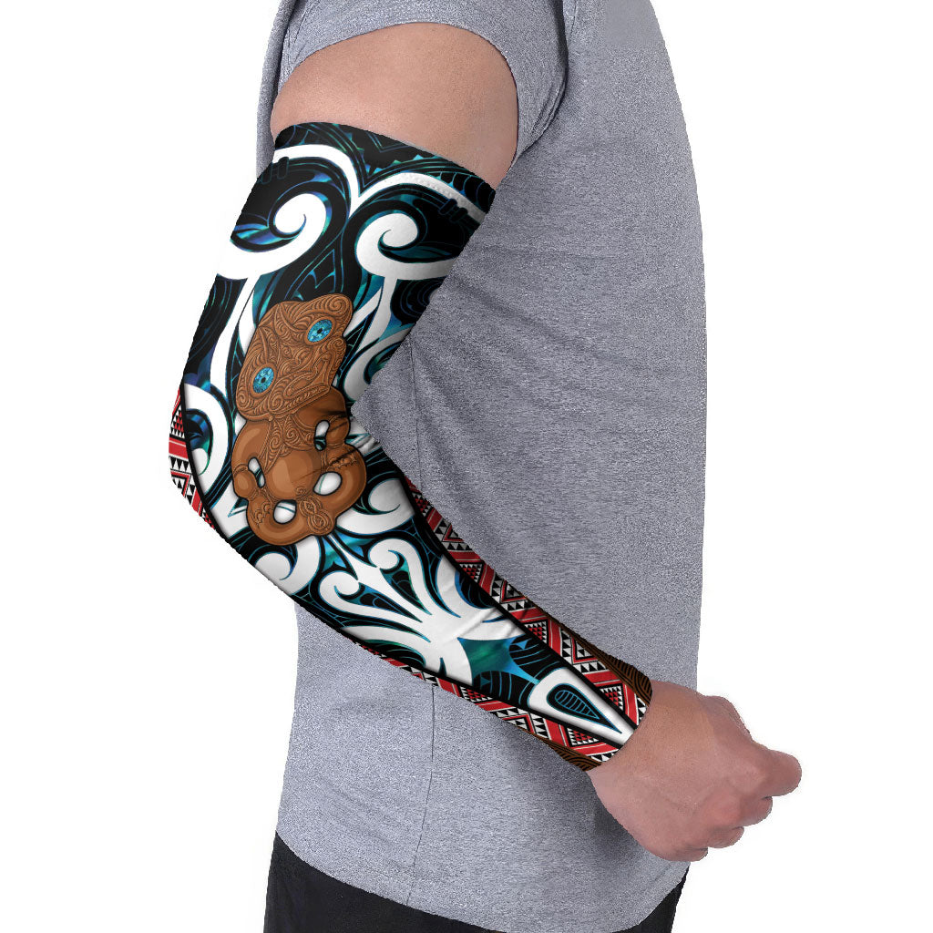 New Zealand Whakairo Arm Sleeves Tiki Maori Carving Taniko Motifs