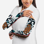 New Zealand Whakairo Arm Sleeves Tiki Maori Carving Taniko Motifs