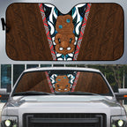 New Zealand Whakairo Auto Sun Shade Tiki Maori Carving Taniko Motifs