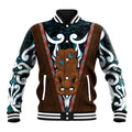 New Zealand Whakairo Baseball Jacket Tiki Maori Carving Taniko Motifs