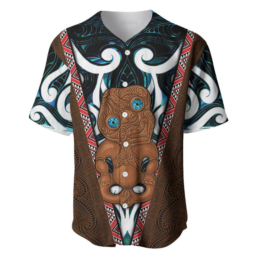 New Zealand Whakairo Baseball Jersey Tiki Maori Carving Taniko Motifs