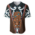 New Zealand Whakairo Baseball Jersey Tiki Maori Carving Taniko Motifs