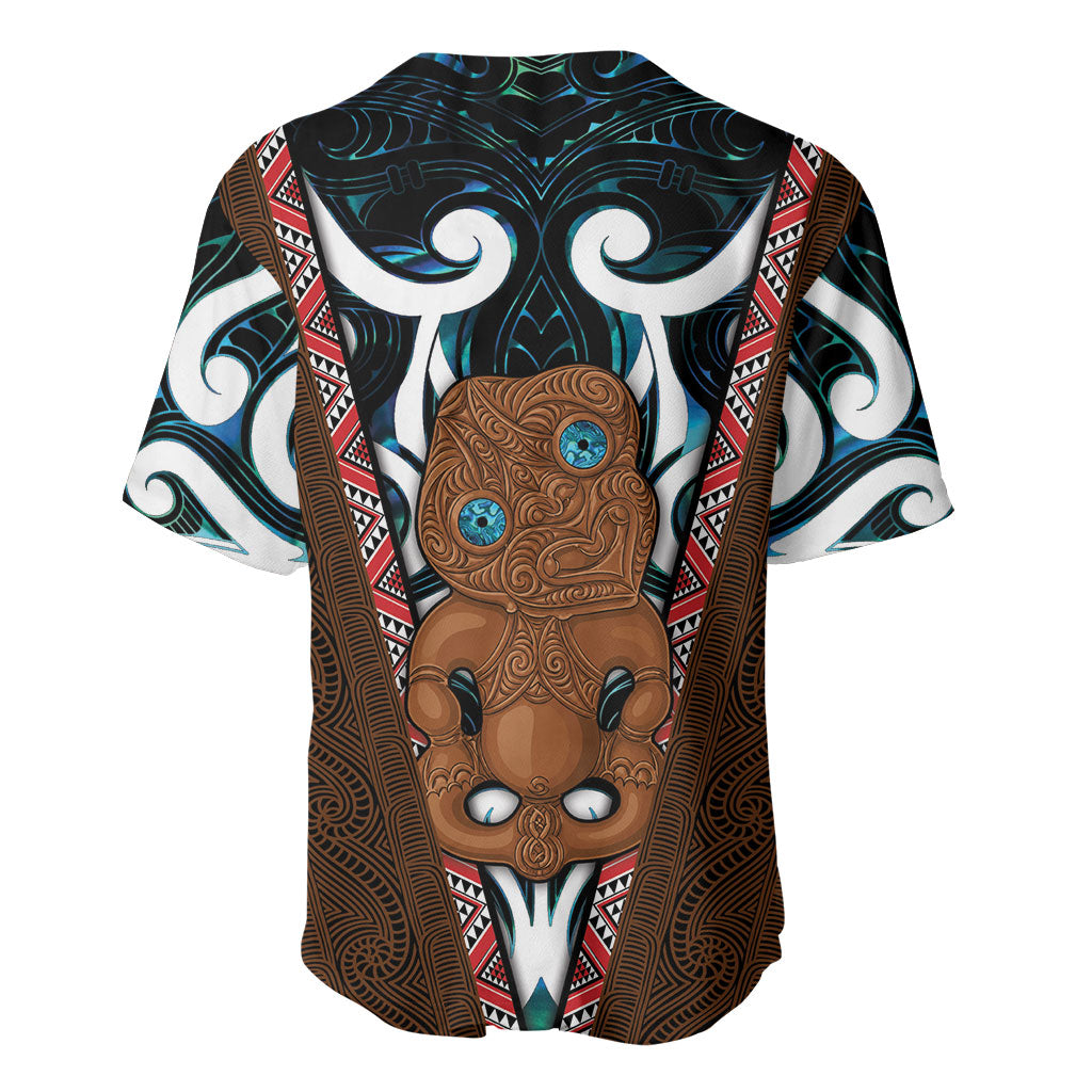 New Zealand Whakairo Baseball Jersey Tiki Maori Carving Taniko Motifs