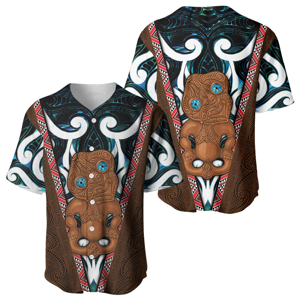 New Zealand Whakairo Baseball Jersey Tiki Maori Carving Taniko Motifs