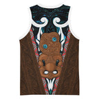 New Zealand Whakairo Basketball Jersey Tiki Maori Carving Taniko Motifs
