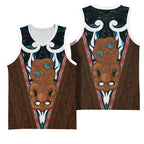 New Zealand Whakairo Basketball Jersey Tiki Maori Carving Taniko Motifs
