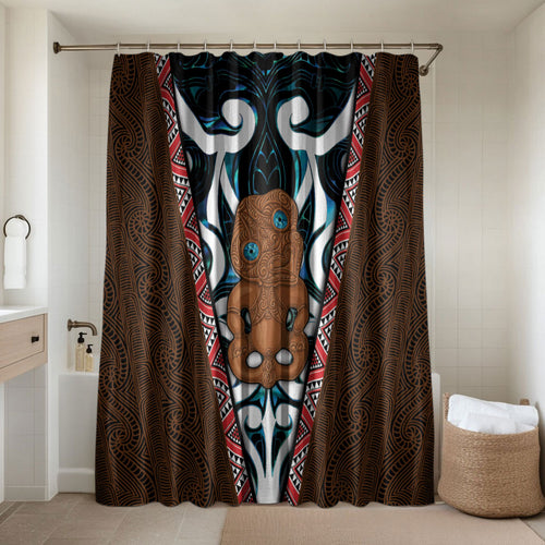 New Zealand Whakairo Bathroom Set Tiki Maori Carving Taniko Motifs