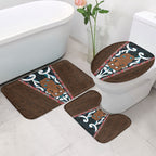 New Zealand Whakairo Bathroom Set Tiki Maori Carving Taniko Motifs