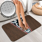 New Zealand Whakairo Bathroom Set Tiki Maori Carving Taniko Motifs