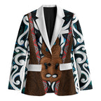 New Zealand Whakairo Blazer Tiki Maori Carving Taniko Motifs