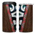 New Zealand Whakairo 4 in 1 Can Cooler Tumbler Tiki Maori Carving Taniko Motifs