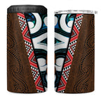 New Zealand Whakairo 4 in 1 Can Cooler Tumbler Tiki Maori Carving Taniko Motifs