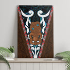 New Zealand Whakairo Canvas Wall Art Tiki Maori Carving Taniko Motifs