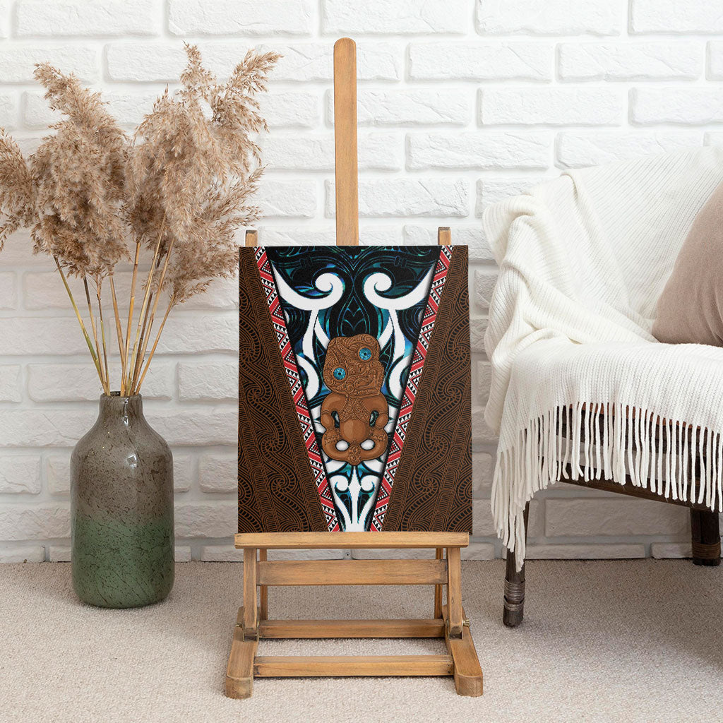 New Zealand Whakairo Canvas Wall Art Tiki Maori Carving Taniko Motifs