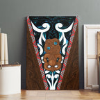 New Zealand Whakairo Canvas Wall Art Tiki Maori Carving Taniko Motifs