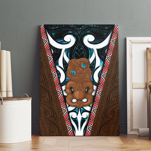 New Zealand Whakairo Canvas Wall Art Tiki Maori Carving Taniko Motifs