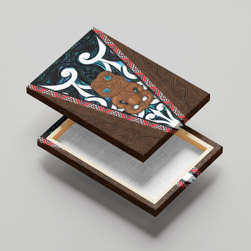 New Zealand Whakairo Canvas Wall Art Tiki Maori Carving Taniko Motifs